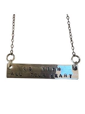 NWT "Go With Your Heart" Handmade Silver Necklace
